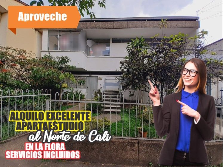 verinmuebles 1022 1067 ALQUILO EXCELENTE APARTAESTUDIO EN LA FLORA CON SERVICIOS INCLUIDOS Y PARQUEADERO MOTO