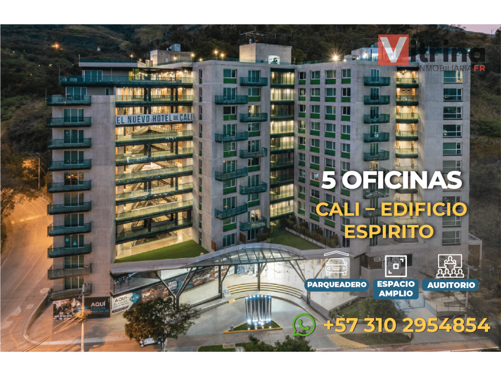 Vitrina Inmobiliaria vende modernas oficinas en el hotel Spirito Cali