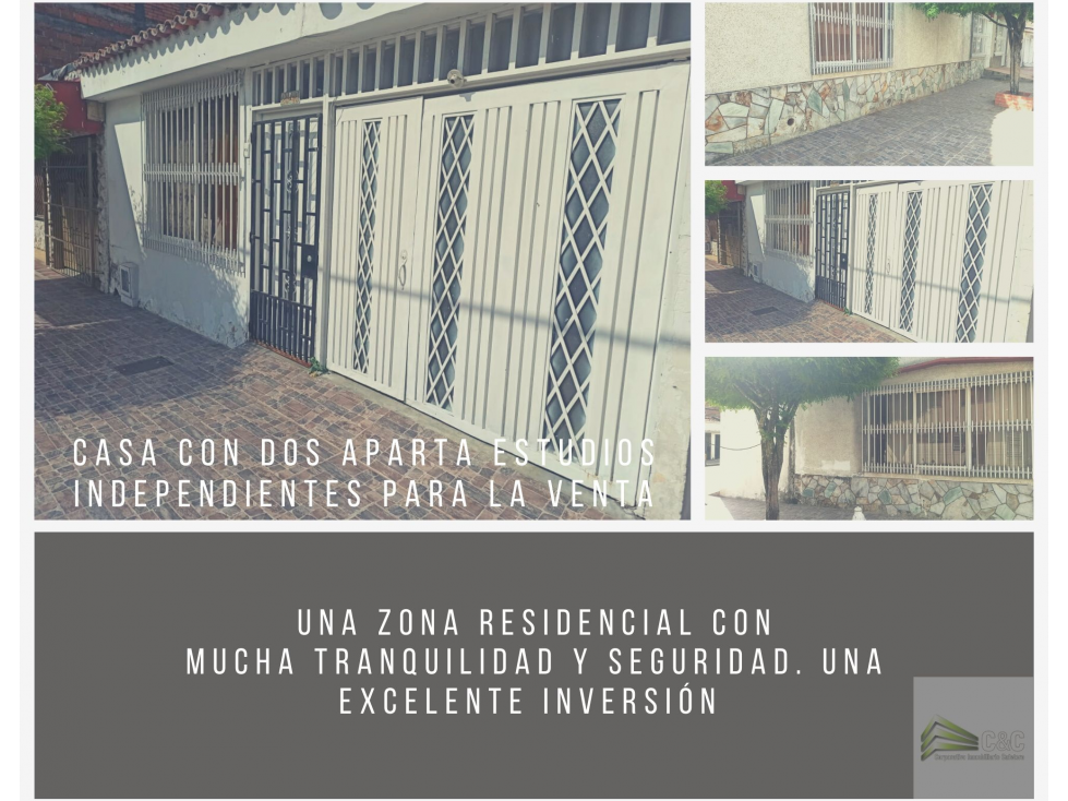 CASA CON DOS APARTA ESTUDIOS PARA LA VENTA 90606-0