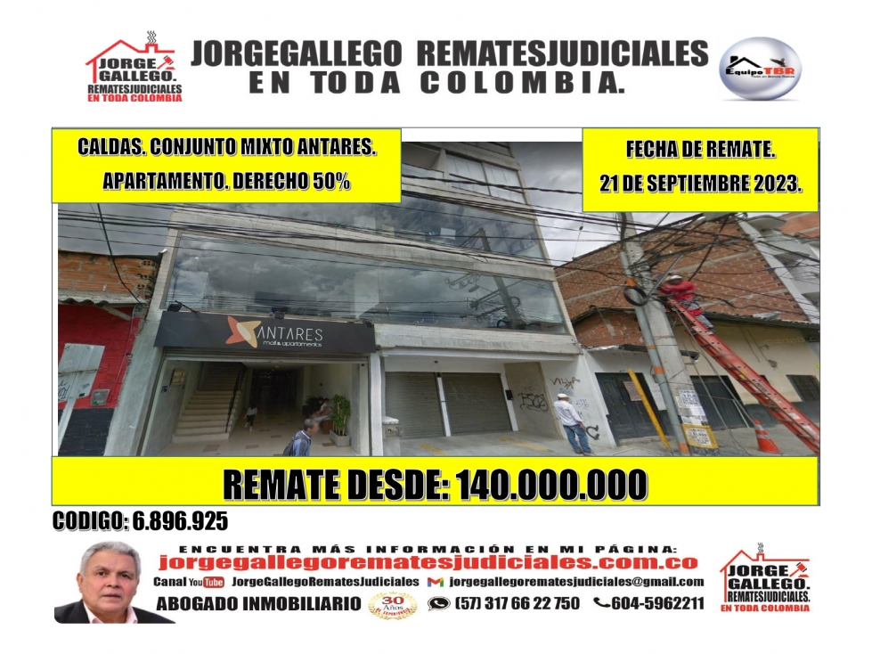 Remate. Derecho 50%. Caldas Conjunto Mixto Antares