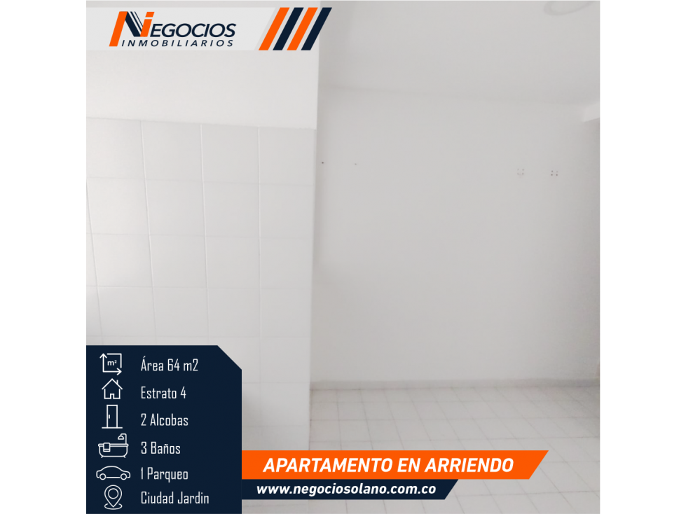 APARTAMENTO EN ARRIENDO - CIUDAD JARDIN