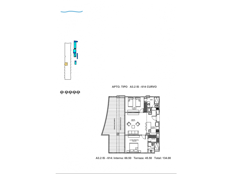 614. PROYECTO MORROS ZOE 2 ALCOBA CARTAGENA