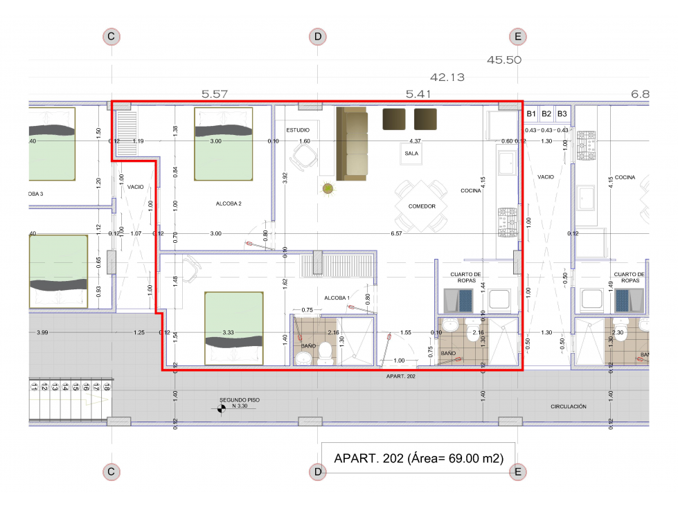 VENTA APARTAMENTO NUEVO 202 (SOBRE PLANOS), ED. SAN JOAQUIN, LA UNIÓN