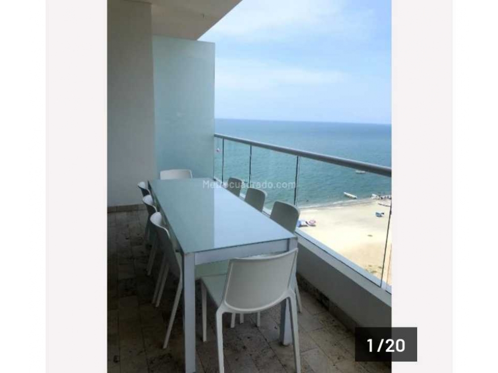 Apartamento en 1 linea de mar 105m2, puerto soñado, bello horizonte