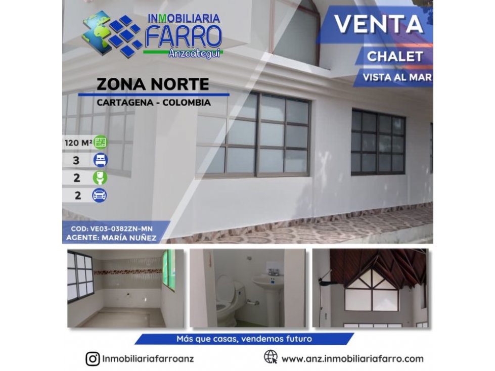 EN VENTA CHALET ZONA NORTE CARTAGENA VE03-0382ZN-MN