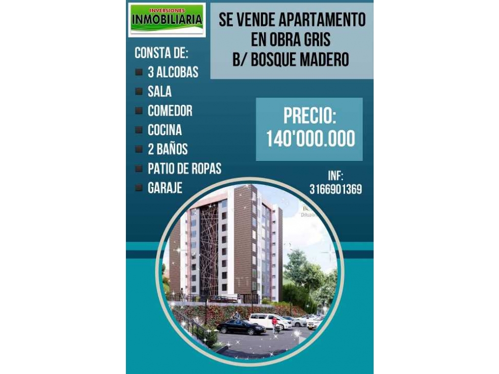 SE VENDE APARTAMENTO EN TORRES DEL BOSQUE IPIALES